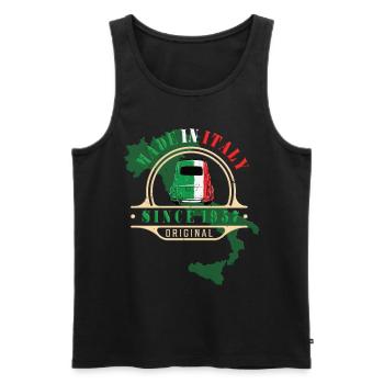 Made in Italy 1957 Oldtimer Auto 500 Bambino - Männer Premium Bio Tank Top - Schwarz - Vorne - AI Model Male 178 light (178cm)
