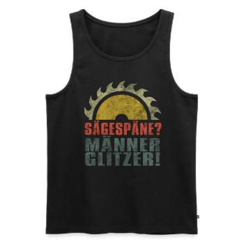 Sägespäne? Männer Glitzer Männerglitzer - Männer Premium Bio Tank Top - Schwarz - Vorne - Michal (187cm)