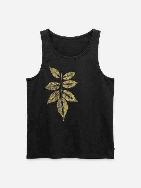 Blatt Rose / Kunstdruck - Männer Premium Bio Tank Top - Schwarz
