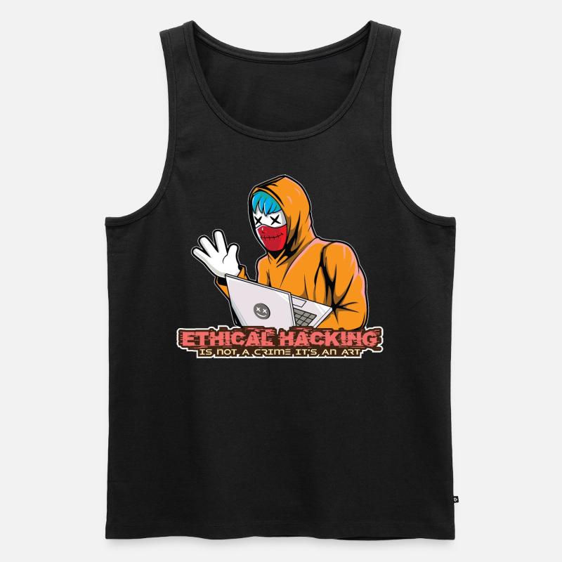 Hacker hacking ethical hackers - Men's Premium Organic Tank Top - black