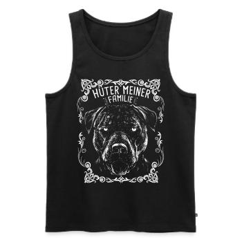 Pit Bull Hüter meiner Familie - Männer Premium Bio Tank Top - Schwarz - Vorne - AI Model Male 178 light (178cm)