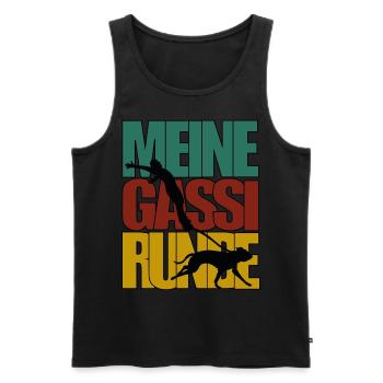 Meine Gassi Runde Hund Gassi gehen Mein Hund - Männer Premium Bio Tank Top - Schwarz - Vorne - Michal (187cm)