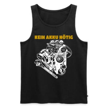 Kein Akku nötig Anti Elektroauto gegen Auto Motor - Männer Premium Bio Tank Top - Schwarz - Vorne - Michal (187cm)