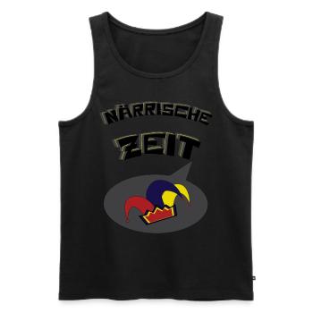 Närrische Zeit- lasst uns feiern und Spaß haben! - Männer Premium Bio Tank Top - Schwarz - Vorne - Michal (187cm)