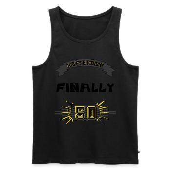 Happy Birthday, zum runden Geburtstag, Geschenk, - Männer Premium Bio Tank Top - Schwarz - Vorne - Michal (187cm)