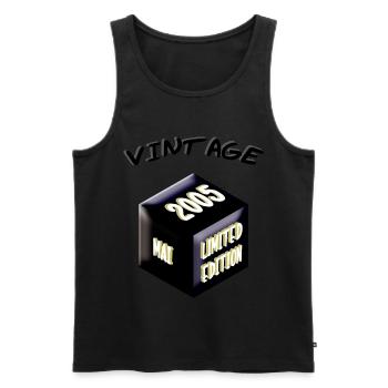 VINTAGE 2005 MAI, Geschenk zum 18. Geburtstag - Männer Premium Bio Tank Top - Schwarz - Vorne - AI Model Male 178 light (178cm)