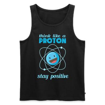 Restez positif Bonne humeur Proton | Chimie Physique - Débardeur bio Premium Homme - noir - Devant - AI Model Male 178 light (178cm)