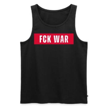 Fck War Fuck War Déclaration de paix Dire - Débardeur bio Premium Homme - noir - Devant - AI Model Male 178 light (178cm)