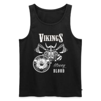 Vikings sang fort Valhalla Viking Guerrier - Débardeur bio Premium Homme - noir - Devant - Michal (187cm)
