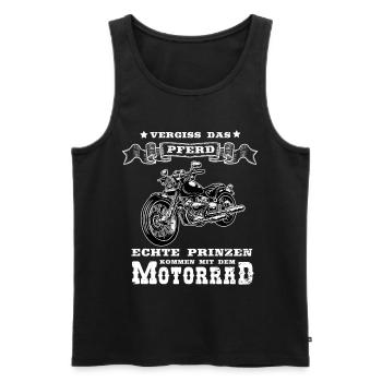Motorrad Prinzen | Motorradfahrer Biker Geschenk - Männer Premium Bio Tank Top - Schwarz - Vorne - Michal (187cm)
