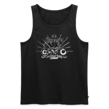 Vintage Motorcycle - Classy - Rider - Old School - Men's Premium Organic Tank Top - black - Front - AI Model Male 178 light (178cm)