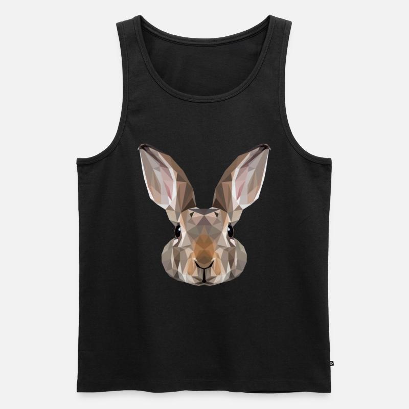 Rabbit Polygon Rabbit Geometric - Men's Premium Organic Tank Top - black