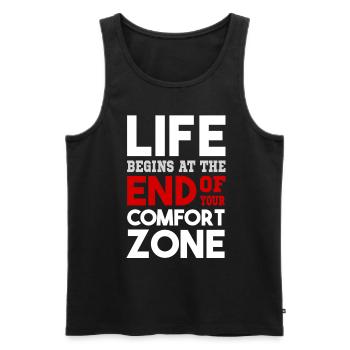 Comfort Zone Training Workout Gym Sport Motivation - Débardeur bio Premium Homme - noir - Devant - AI Model Male 178 light (178cm)