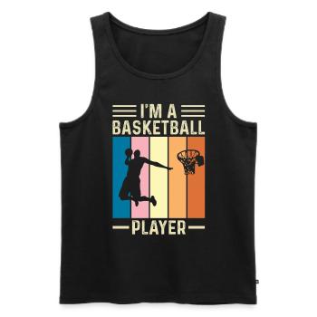 Vintage Basketball Player Basketball Player Streetball - Men's Premium Organic Tank Top - black - Front - Michal (187cm)
