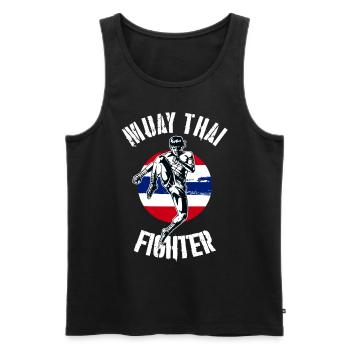 Muay Thai Fighter MMA Boxe Kickboxing Arts Martiaux - Débardeur bio Premium Homme - noir - Devant - Michal (187cm)