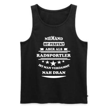 Niemand ist perfekt Radsportler - Männer Premium Bio Tank Top - Schwarz - Vorne - Michal (187cm)