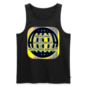 Wenn jeder... - Club WoW - Männer Premium Bio Tank Top - Schwarz - Vorne - AI Model Male 178 light (178cm)