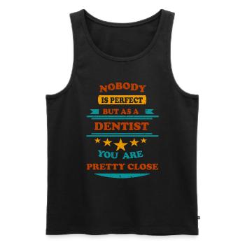 Personne n’est parfait rétro Dentiste - Débardeur bio Premium Homme - noir - Devant - AI Model Male 178 light (178cm)