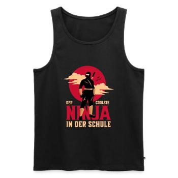 Der Coolste Ninja In Der Schule Ninja Karneval - Männer Premium Bio Tank Top - Schwarz - Vorne - AI Model Male 178 light (178cm)