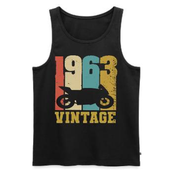 1963 motorcycle vintage - Men's Premium Organic Tank Top - black - Front - AI Model Male 178 light (178cm)