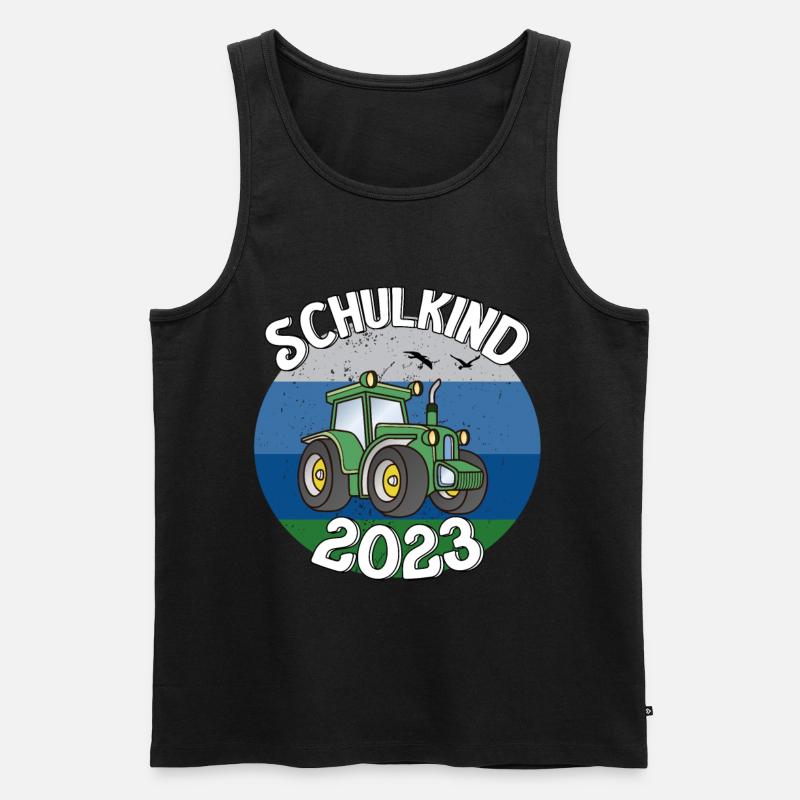 Traktor Schulkind 2023 Geschenkidee - Männer Premium Bio Tank Top - Schwarz