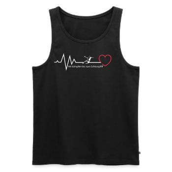 Heartbeat Handball T-Shirt mit Spruch - Männer Premium Bio Tank Top - Schwarz - Vorne - Michal (187cm)