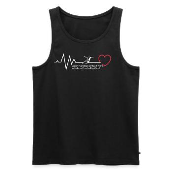 Handball T-Shirt mit Spruch - Männer Premium Bio Tank Top - Schwarz - Vorne - Michal (187cm)