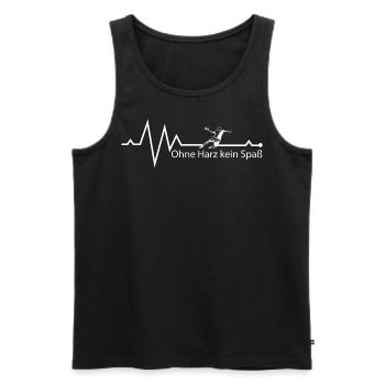 Handball T-Shirt mit Spruch - Männer Premium Bio Tank Top - Schwarz - Vorne - Michal (187cm)