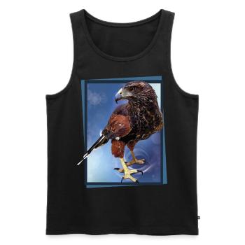 Der rot-schwarze Adler - Männer Premium Bio Tank Top - Schwarz - Vorne - AI Model Male 178 light (178cm)