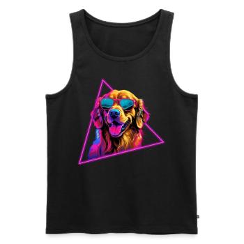 Labrador Retriever With Sunglasses - Men's Premium Organic Tank Top - black - Front - AI Model Male 178 light (178cm)
