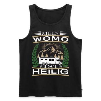 MEIN WOMO IST HEILIG - camping - Männer Premium Bio Tank Top - Schwarz - Vorne - Michal (187cm)