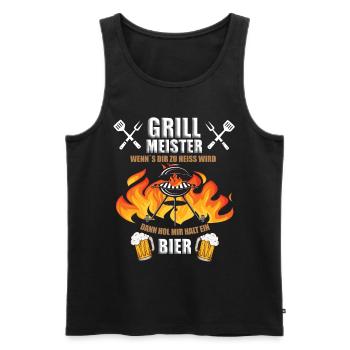Grillmeister Grillen Bier - Männer Premium Bio Tank Top - Schwarz - Vorne - AI Model Male 178 light (178cm)
