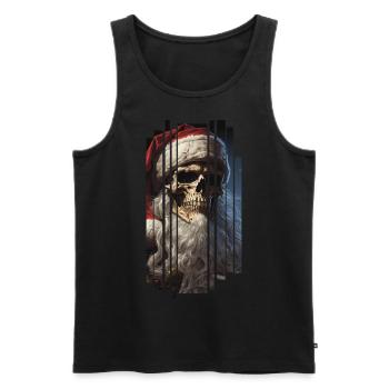 Dark Spell: Le crâne du Père Noël Crâne - Débardeur bio Premium Homme - noir - Devant - Michal (187cm)