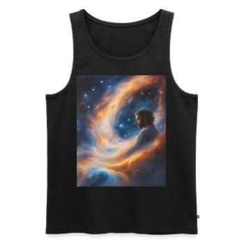 God transcends in stardust - Men's Premium Organic Tank Top - black - Front - AI Model Male 178 light (178cm)