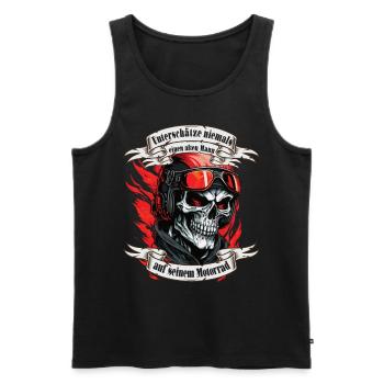 Alter Mann Motorrad Motorradfahrer Biker - Männer Premium Bio Tank Top - Schwarz - Vorne - Michal (187cm)