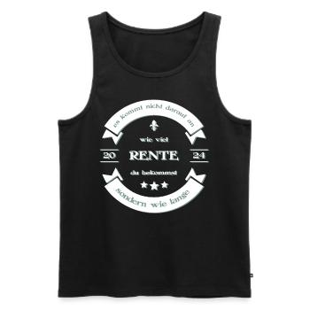 Rente Pension Ruhestand 2024 Spruch - Männer Premium Bio Tank Top - Schwarz - Vorne - Michal (187cm)
