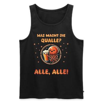 Que fait la méduse - bière ALL cadeau drôle - Débardeur bio Premium Homme - noir - Devant - Michal (187cm)