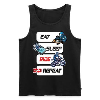 Eat Sleep Ride Repeat Motorcycle & Biker Quote - Men's Premium Organic Tank Top - black - Front - AI Model Male 178 light (178cm)
