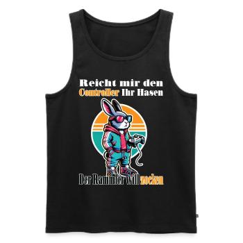 Reicht mit den Controller Hase zocken - Männer Premium Bio Tank Top - Schwarz - Vorne - Michal (187cm)