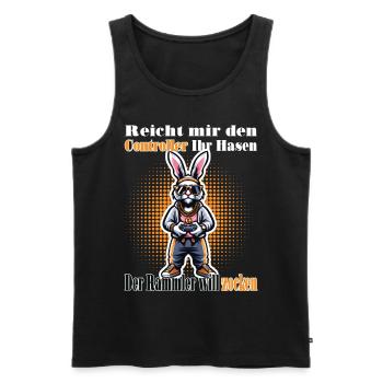 Reicht mit den Controller Hase zocken - Männer Premium Bio Tank Top - Schwarz - Vorne - Michal (187cm)