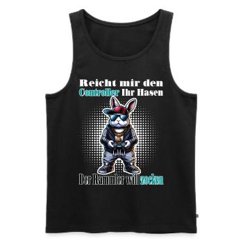 Reicht mit den Controller Hase zocken - Männer Premium Bio Tank Top - Schwarz - Vorne - Michal (187cm)