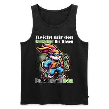 Reicht mit den Controller Hase zocken - Männer Premium Bio Tank Top - Schwarz - Vorne - Michal (187cm)