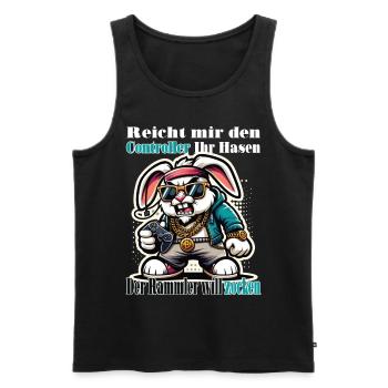 Reicht mit den Controller Hase zocken - Männer Premium Bio Tank Top - Schwarz - Vorne - Michal (187cm)