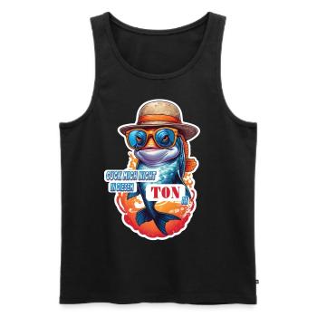Lustiger Koi Karpfen Fisch mit Spruch - Männer Premium Bio Tank Top - Schwarz - Vorne - Michal (187cm)