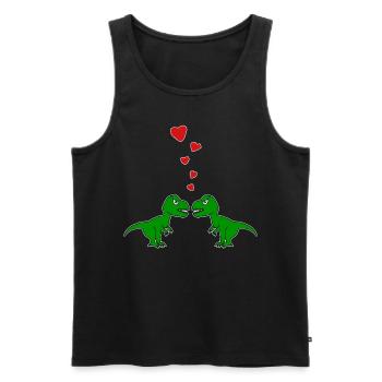 Tyrannosaurus TRex Liebespaar Liebe - Männer Premium Bio Tank Top - Schwarz - Vorne - Michal (187cm)