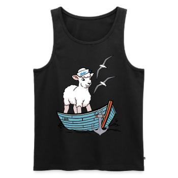 Moin maritim Schaf Boot Schafe Küste Boot - Männer Premium Bio Tank Top - Schwarz - Vorne - AI Model Male 178 light (178cm)