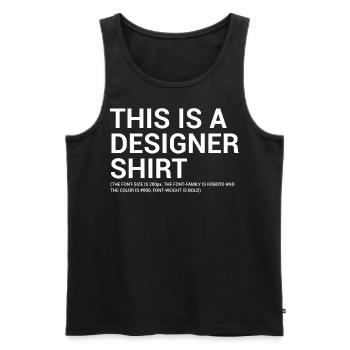 Designer Spruch - Männer Premium Bio Tank Top - Schwarz - Vorne - AI Model Male 178 light (178cm)