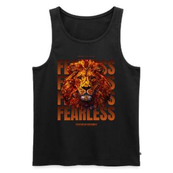 Cooler, Leo - Animal Lover, Zodiac Motif - Men's Premium Organic Tank Top - black - Front - AI Model Male 178 light (178cm)