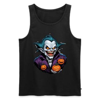 Halloween - Vampire Bloodsucker Horror with Pumpkin - Men's Premium Organic Tank Top - black - Front - AI Model Male 178 light (178cm)