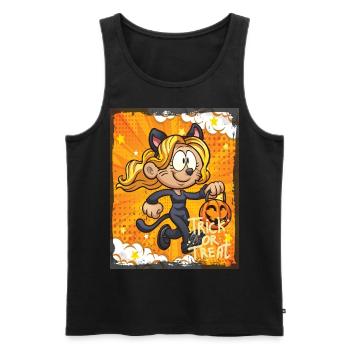 Cute Witch Halloween Trick Or Treat Fun - Men's Premium Organic Tank Top - black - Front - AI Model Male 178 light (178cm)